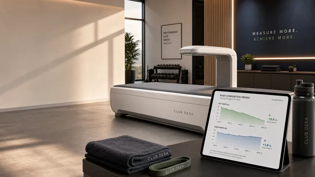 DEXA scanner and body composition dashboard for comparing rapid fat loss and lean mass change.